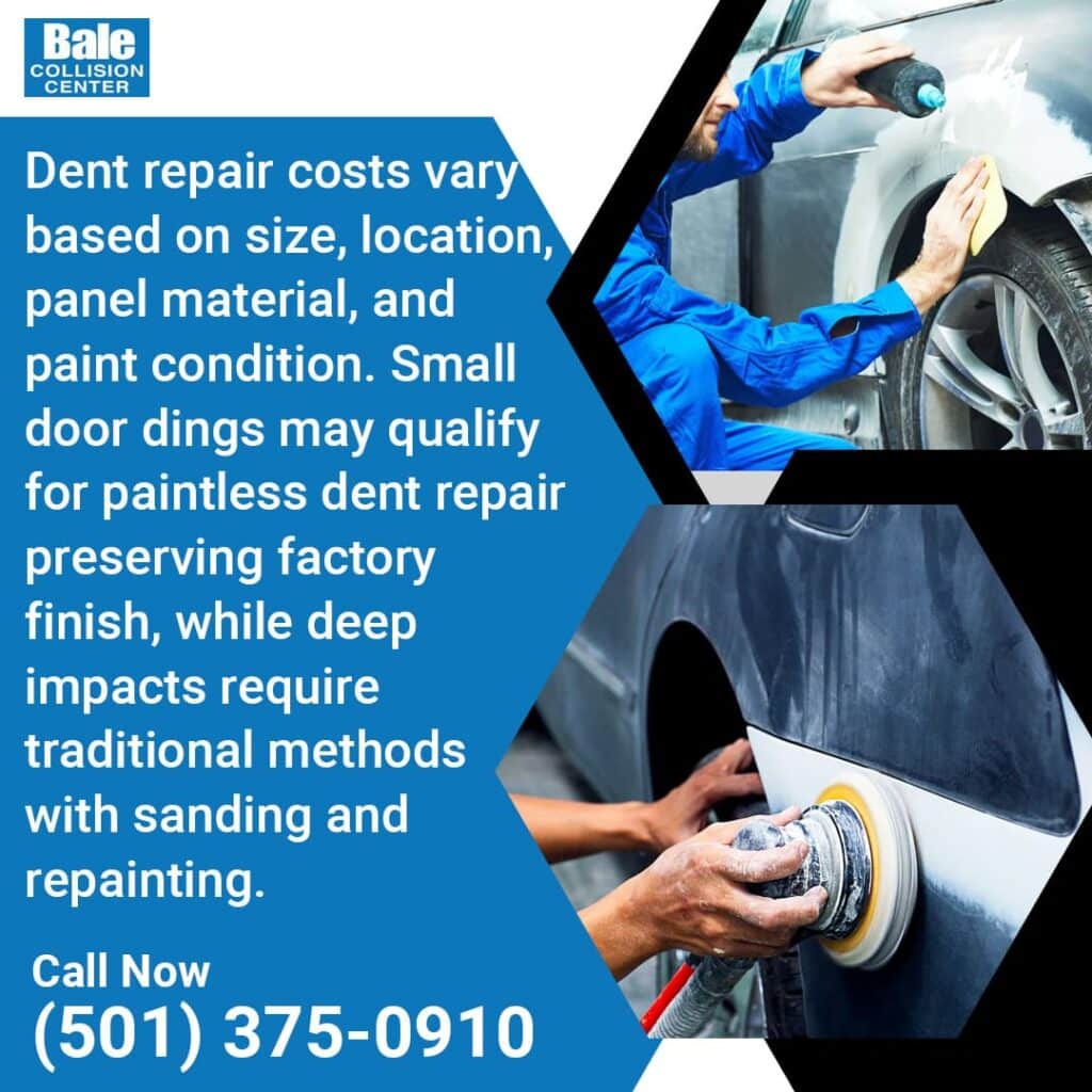 Paintless dent repair on small door dings