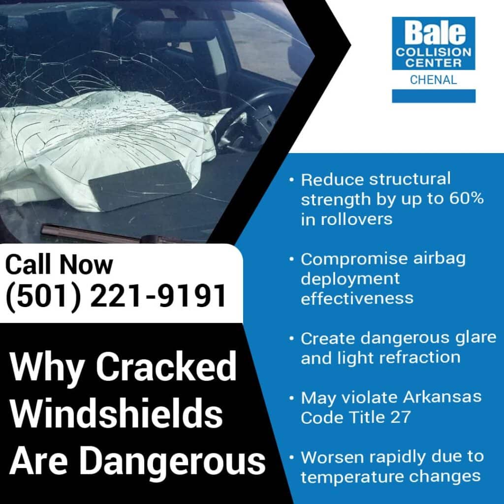 dangerous cracked windshield